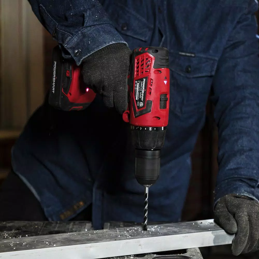 PowerSmart PowerSmat 20V Cordless 3/8 in. Drill/Driver with 1.5 Ah Lithium-Ion Battery and Charger