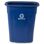 Toter Slimline 23 Gallon Blue Rectangular Recycling Bin with Recycle Symbol thumbnail 2