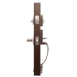 Copper Creek Craftsman Satin Stainless Steel Front Door Handleset with Contemporary Zane Lever Trim thumbnail 3