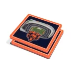 YouTheFan NFL Chicago Bears StadiumViews 3D Acrylic Coasters - Soldier Field Replica thumbnail 1
