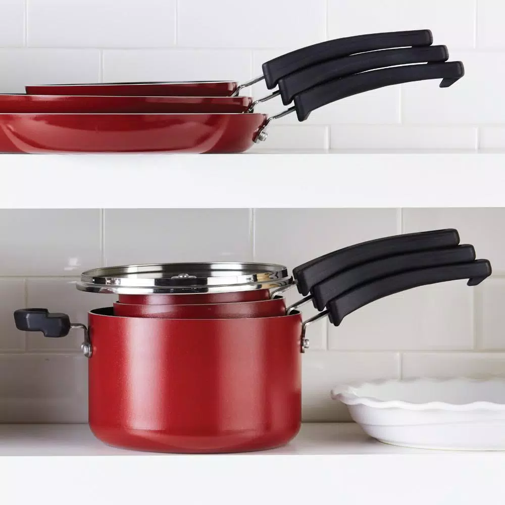 Farberware Neat Nest 12 in. Aluminum Nonstick Skillet, Black