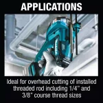 Makita 18V LXT Brushless Cordless Threaded Rod Cutter (Tool Only) XCS03Z thumbnail 8