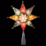 Northlight 8 in. Multi-Color Crystal 8-Point Star Christmas Tree Topper, Prelit thumbnail 1