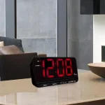 Equity by La Crosse Extra-Large 3 in. Red LED Digital Alarm Table Clock with HI/LO Settings thumbnail 1
