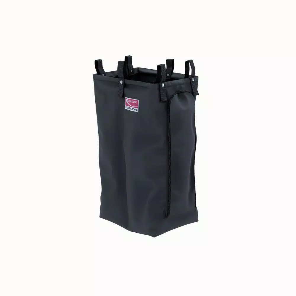 Suncast Commercial Housekeeping Cart Hanging Divided Storage Bag, Black