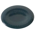 Certified International Aztec Teal 15.75 in. Oval Stoneware Platter thumbnail 1