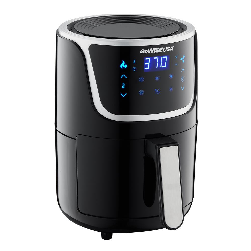 GoWISE USA 2 Qt. Mini Digital Air Fryer with Touchscreen, Black/Silver