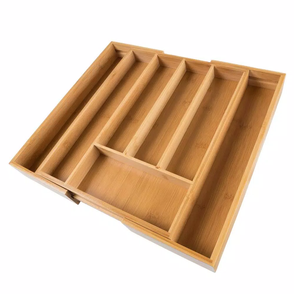 Lavish Home Bamboo Expandable Utensil Drawer Organizer, Brown