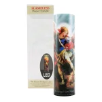 Stonebriar Collection 8 in. St. Michael LED Flameless Prayer Candle - English & Spanish thumbnail 4