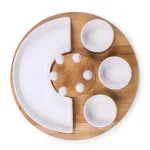 Legacy Symphony Ceramic and Bamboo Appetizer Serving Set with 3 Dip Bowls and 6 Picks thumbnail 2