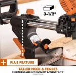 Evolution Power Tools Evolution R255SMSDB+ 10 in. 15 Amp Dual Bevel Sliding Miter Saw with Laser Guide thumbnail 14