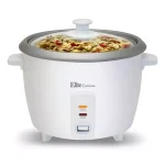 Unbranded Elite Gourmet 6-Cup White Non-Stick Rice Cooker with Steam Tray thumbnail 3
