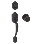 Delaney Wicklow Black Single Cylinder Deadbolt Entry Door Handleset with Universal Round Knob thumbnail 1