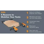 BORA PM-1100 Steel Universal Mobile Base Kit for Stationary Power Tools thumbnail 2