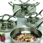 Oster Derrick 7-Piece Stainless Steel Cookware Set with Glass Lids thumbnail 3
