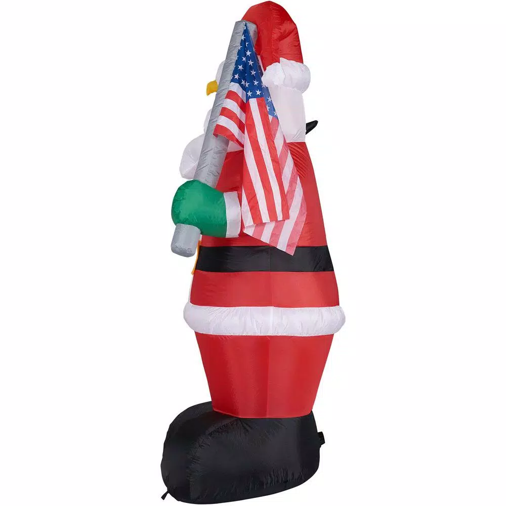 Fraser Hill Farm 8 ft. Americana Santa with Bald Eagle & American Flag Christmas Inflatable with Lights