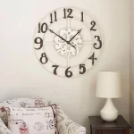 Household Essentials Large 32-Inch Metal Numbers Wall Clock - Oversized Round Analog Wall Art thumbnail 3