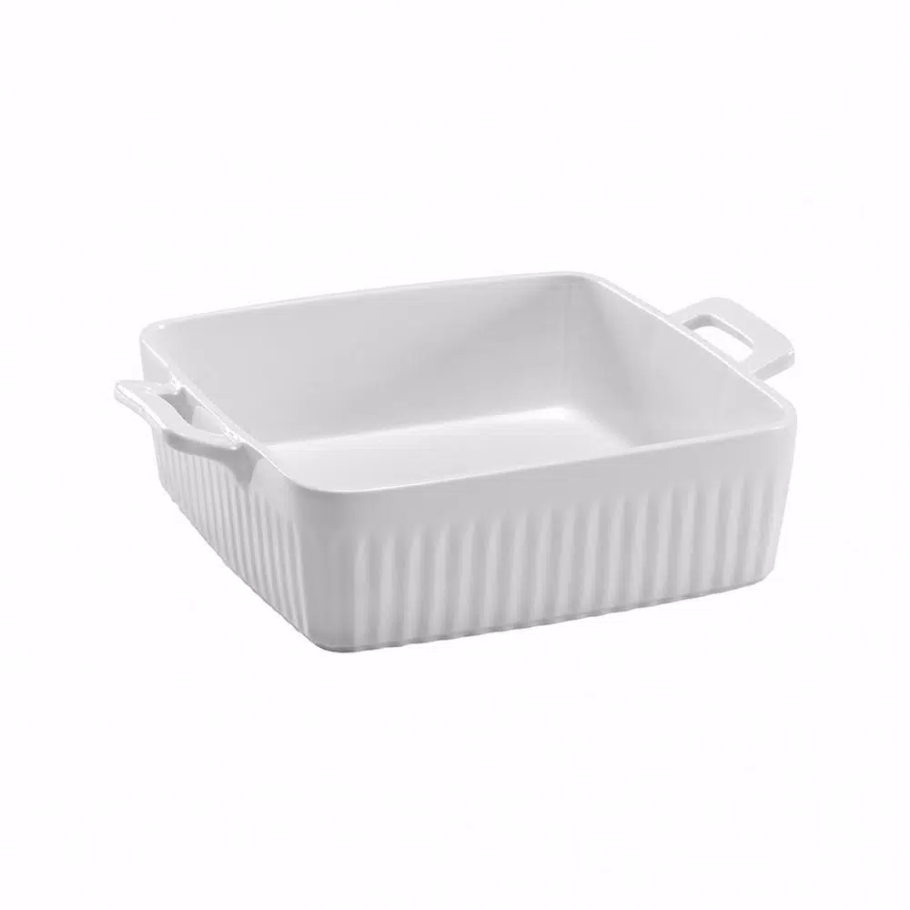 Over and Back Nolita Large Square Porcelain Baker, White