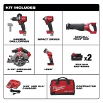 Milwaukee M18 FUEL 18V Lithium-Ion Brushless 5-Tool Combo Kit with (2) 5.0 Ah Batteries and Charger thumbnail 2