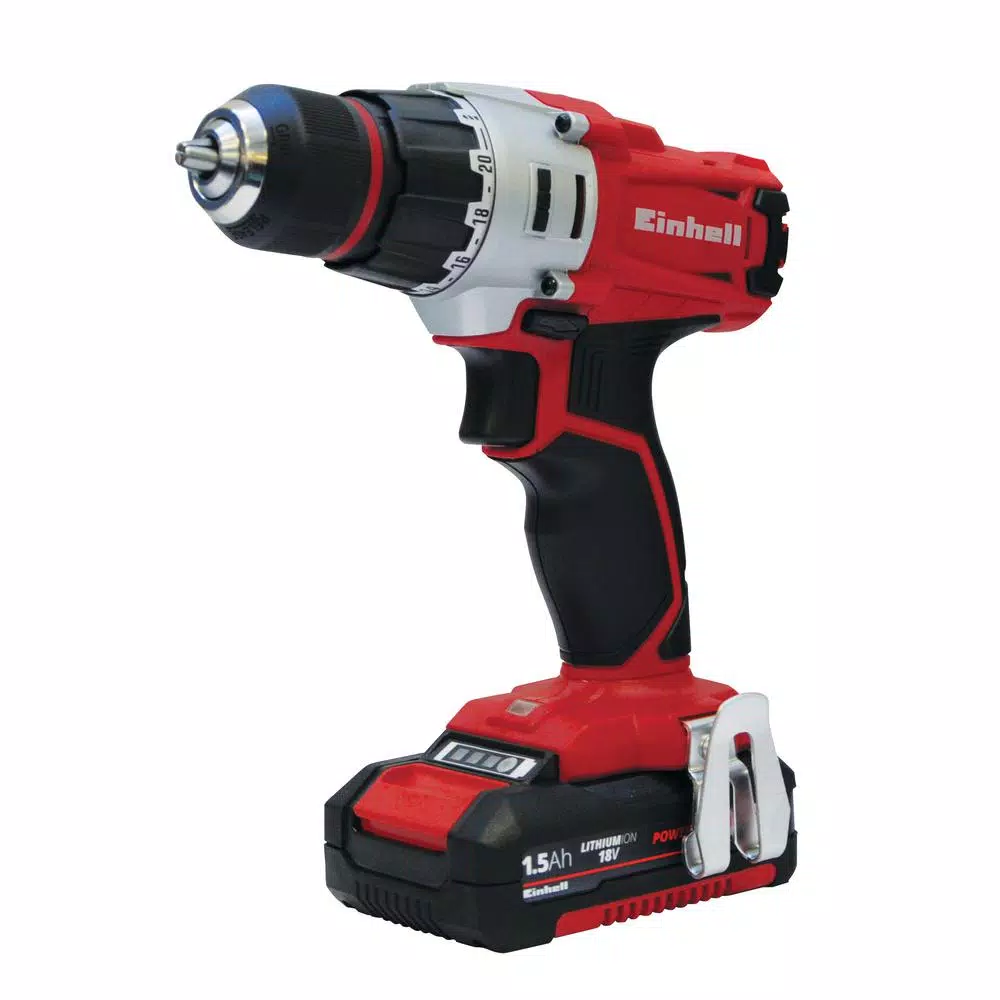 Einhell PXC 18V Cordless 2-Speed MAX 1250-RPM Workshop Drill Kit with 1.5 Ah Battery and Fast Charger