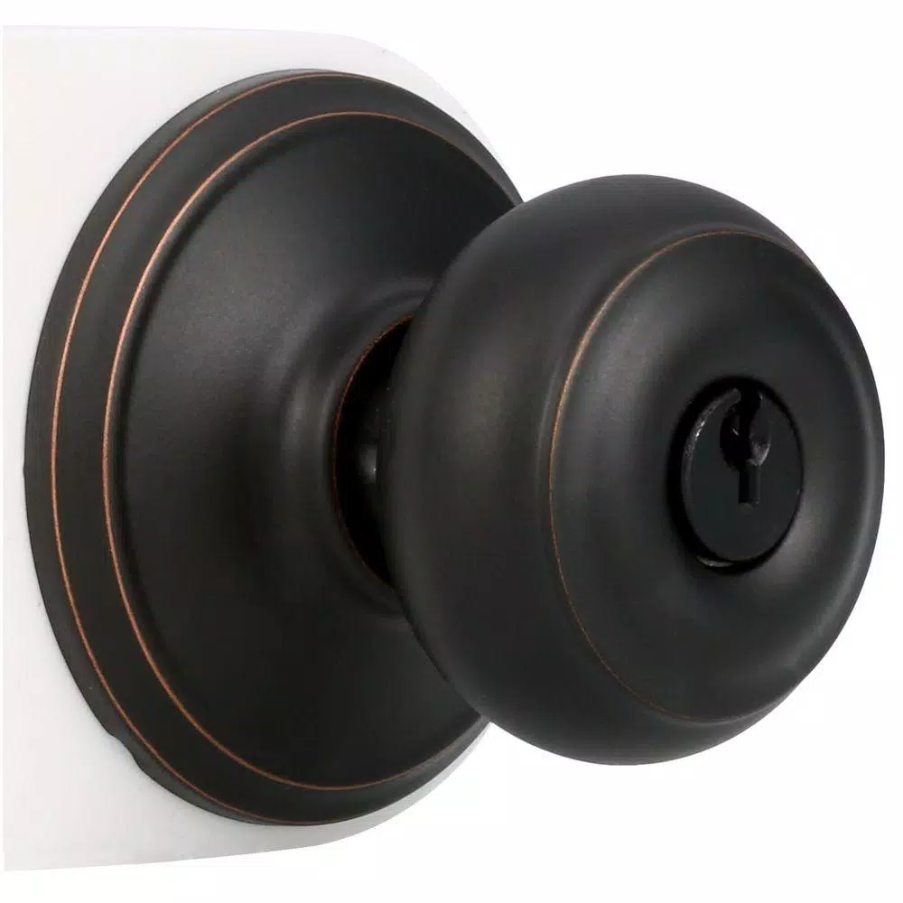 Schlage Georgian Aged Bronze Keyed Entry Door Knob