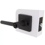 Defiant Highland Matte Black Keyed Entry Door Lever with Square Rose thumbnail 5