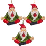 Design Toscano Zen Gnome Holiday Ornament Set, 3-Piece Resin Christmas Decor thumbnail 1