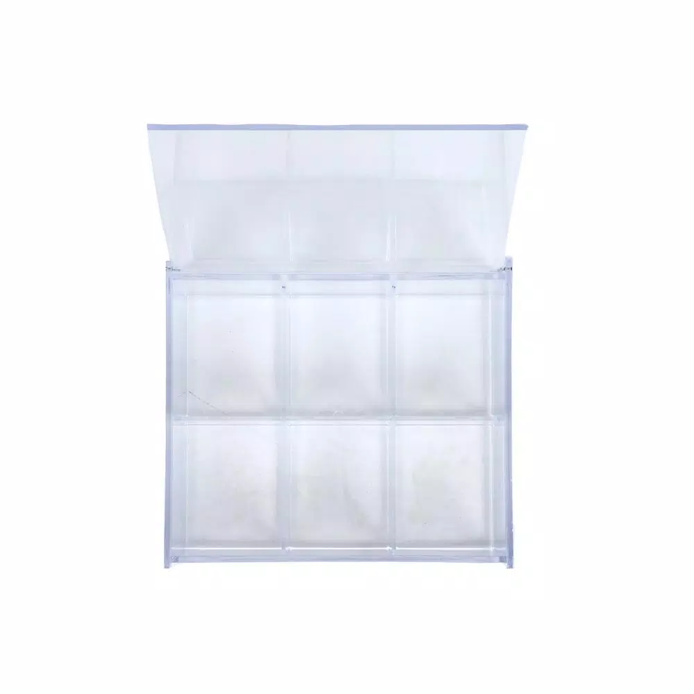 Mind Reader Clear Acrylic 6-Compartment Tea Bag Organizer and Pantry Storage Container with Lid