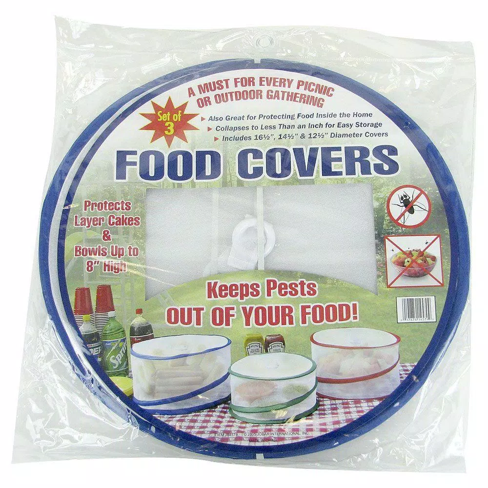 Chef Buddy Pop Up Outdoor Mesh Food Covers, Set of 3 Clear Food Protection Domes