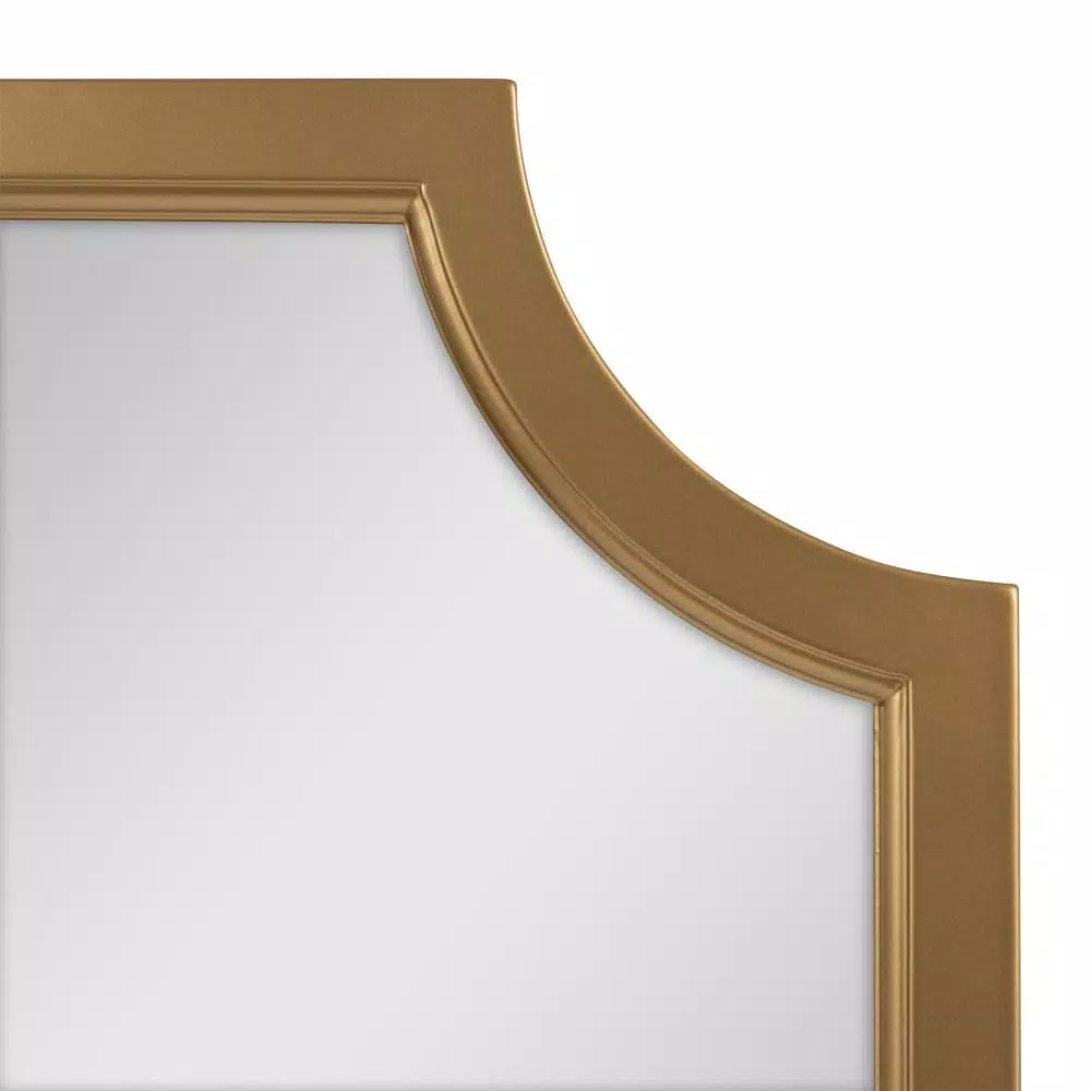 Kate and Laurel Hogan Scallop Corner Accent Mirror, Gold Contemporary Framed Wall Mirror, 24 x 36 in.