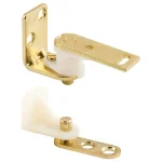 Prime-Line Brass Finished Steel Cafe Door Hinge Set, Double Acting & Self-Closing thumbnail 1