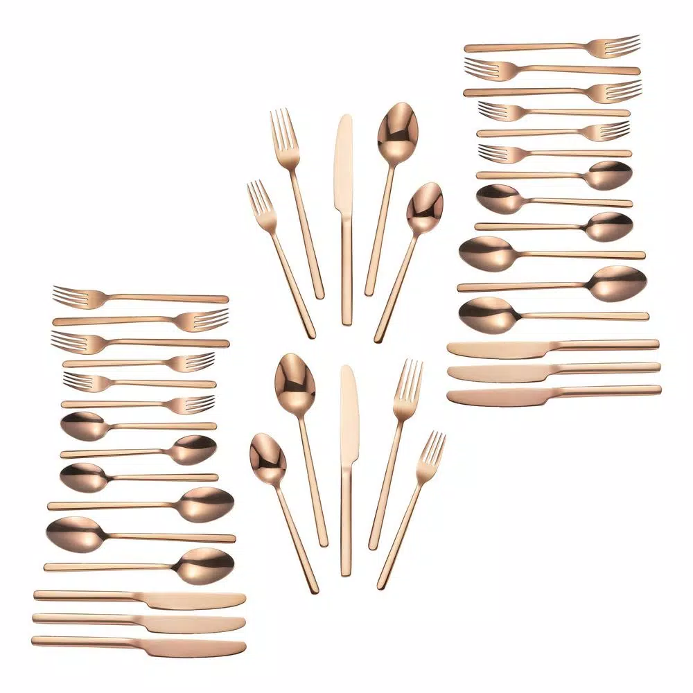 Home Decorators Collection Brenner 40-Piece Copper Finish 18/0 Stainless Steel Flatware Set, Service for 8