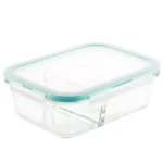 Lock & Lock Purely Better 32oz Divided Borosilicate Glass Food Storage Container, Rectangular thumbnail 1