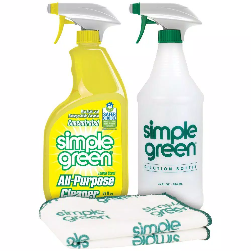 Simple Green Lemon Scent Daily Cleaning Kit - 32 oz. Concentrated All-Purpose Cleaner & Microfiber Towel