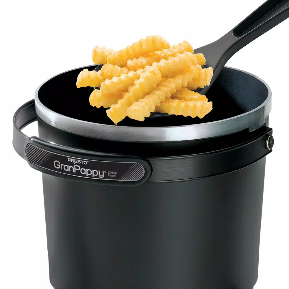 Presto GranPappy Deep Fryer, 1.5 Quart Electric Countertop Fryer with Non-Stick Surface, Black