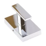 Italia Genoa Single Robe Hook, Polished Chrome, Solid Brass thumbnail 2