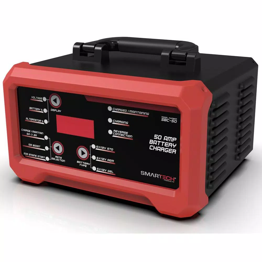 Smartech Products Smartech SBC-50 6V/12V Smart Automotive Battery Charger and 50A Jump Starter