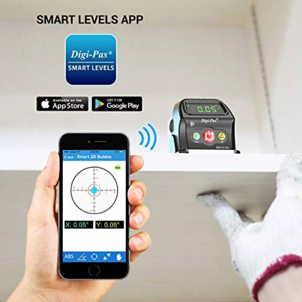 Digi-Pas Smart Mini-Cube 2-Axis Wireless Digital Level with Bluetooth