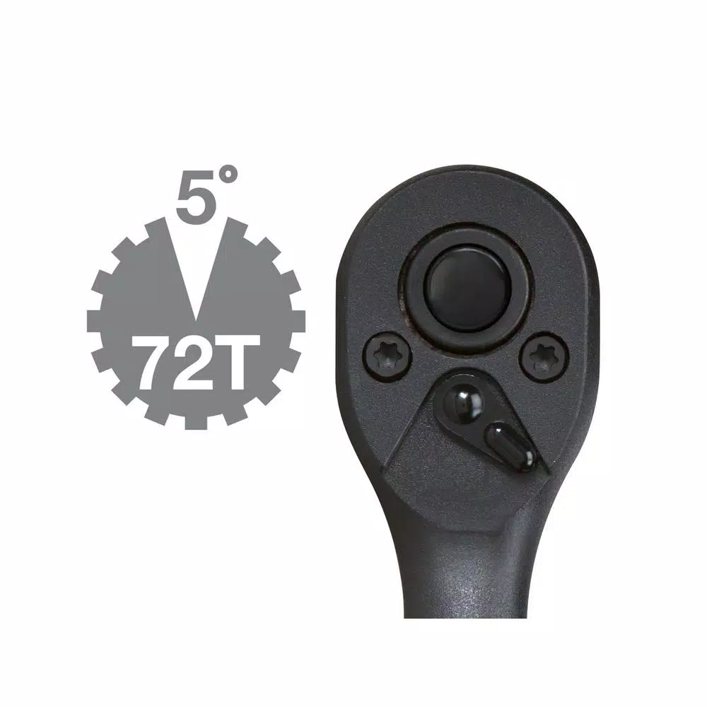 TEKTON 3/8 in. Drive 7 in. Composite Ratchet, 72-Tooth Oval Head