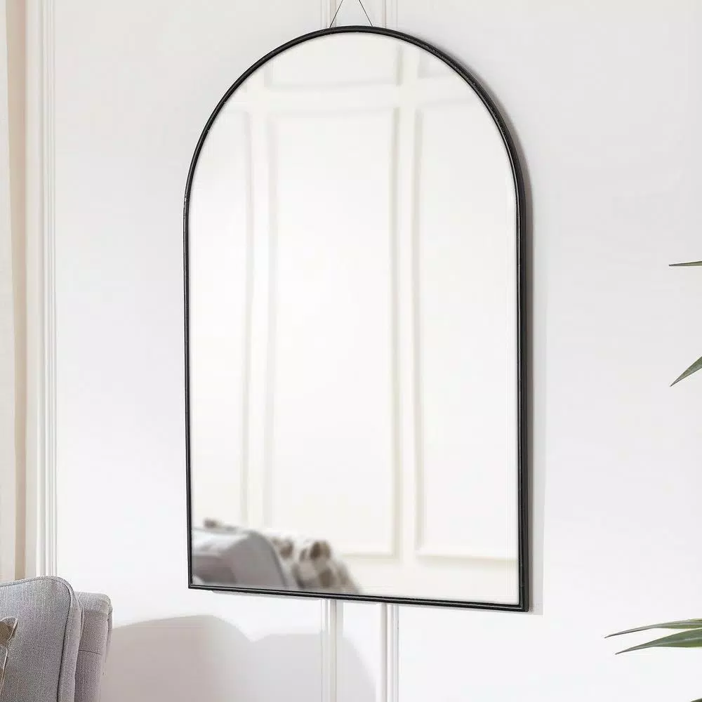 Home Decorators Collection Medium Arched Black Classic Accent Mirror