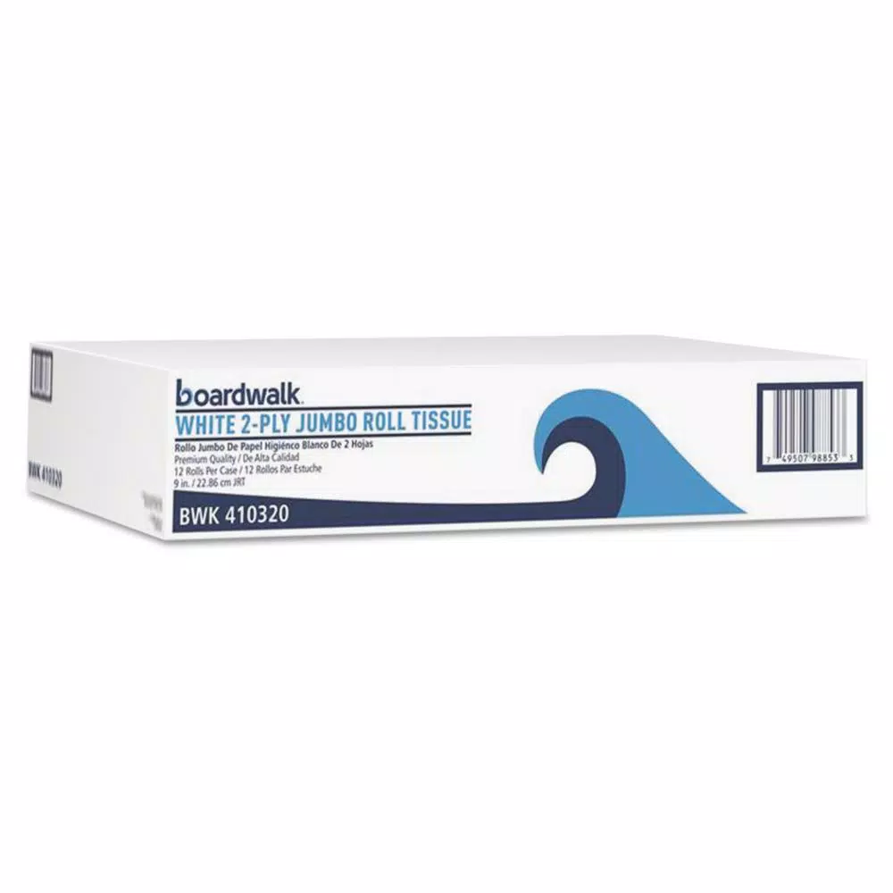 Boardwalk White 2-Ply Jumbo Roll Bathroom Tissue, 525 ft. per Roll (12 Rolls/Carton)