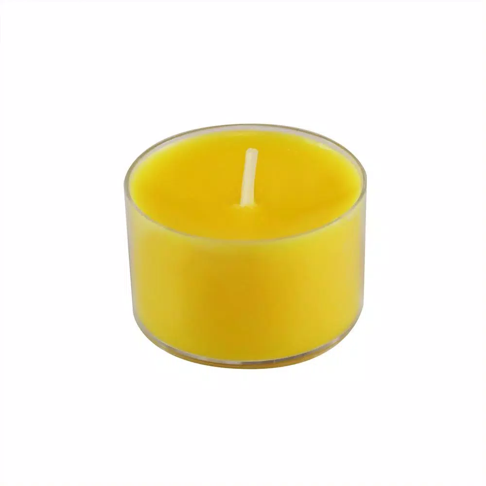 LUMABASE Citronella Scented Tealight Candles with Clear Holders, 30-Count, Yellow