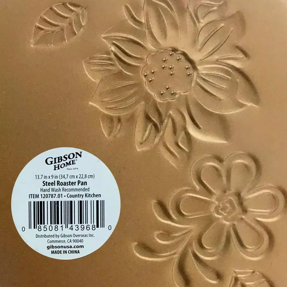Gibson Home Gibson Country Kitchen Copper Embossed Carbon Steel 13.75 in. Roasting Pan