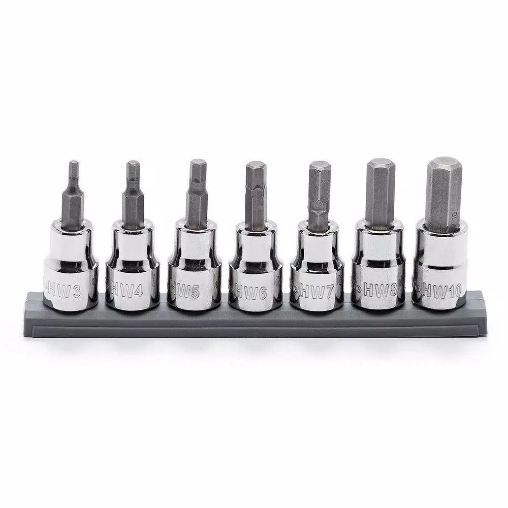 Husky 7-Piece Metric Hex Bit Socket Set, 3/8 in. Drive