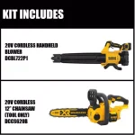 DEWALT 20V MAX Cordless Brushless Blower and 12 in. Chainsaw Combo Kit with 5.0 Ah Battery and Charger thumbnail 2