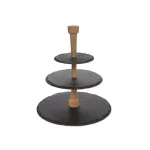Boska 3-Tier Slate and Oak Cheese Party Tower Serving Tray thumbnail 1
