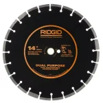 RIDGID 14 in. Dual-Purpose Diamond Segmented Saw Blade thumbnail 1