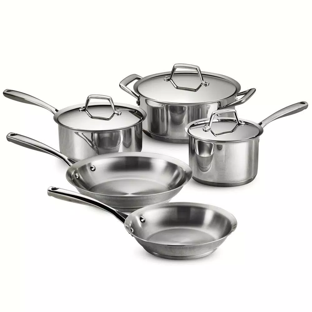 Tramontina Gourmet Prima 8-Piece Stainless Steel Cookware Set, Tri-Ply Induction Compatible
