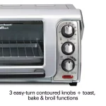 Hamilton Beach Easy Reach 1200W 4-Slice Silver Toaster Oven with Roll Top Door thumbnail 6