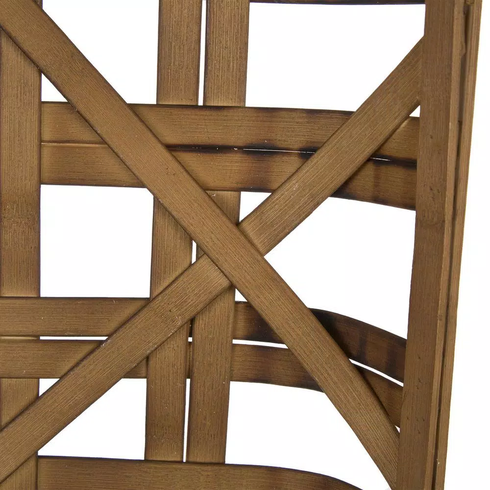 Glitzhome 24 in. Woven Tobacco Wicker Basket Wall Decor - Brown Bamboo